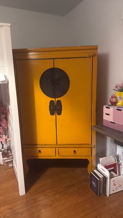 Chinese Style Wooden Armoire Cabinet