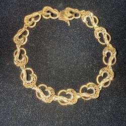 Beautiful 14 Karat Gold Elegant Bracelet 10.2 G, 7.5 Inches Long