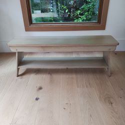 Wood Bench With Shelf 48" x 12"- Excellent