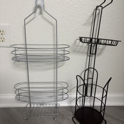 Aluminum Shower Caddy  And Toilet Paper Holder 