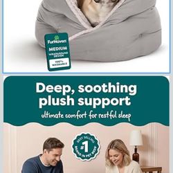 24" Round Pet Bed for Indoor Cats & Medium/Small Dogs