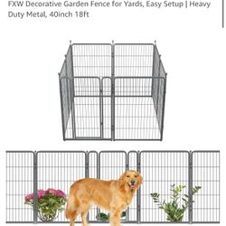 New! FXW Decorative Garden Fence for Yards, Easy Setup | Heavy Duty Metal, 40inch 18ft