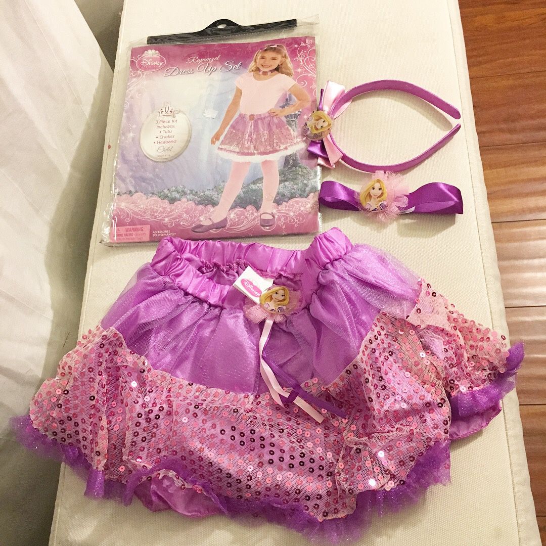 disney princess rapunzel from tangled 3pc tutu costume set size 4 to 6