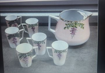 Vintage Nipping Hand Painted Lemonade Set and. Gold Painted Tea Set