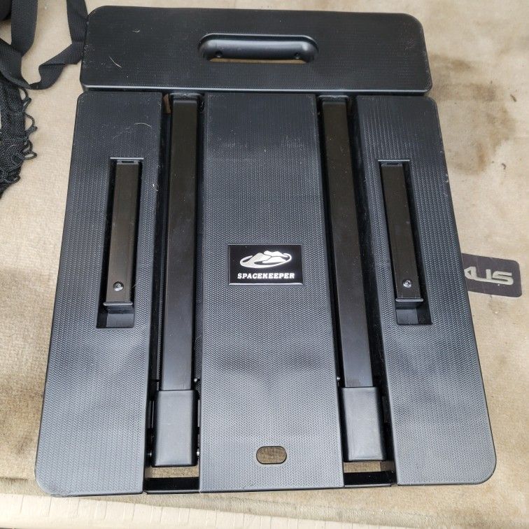 SPACEKEEPER Folding Hand Truck, 500 LB Heavy Duty Luggage Cart, Utility Dolly Platform Cart with 6 Wheels