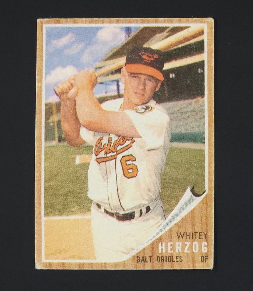1962 Topps 513 Whitey Herzog  Orioles Baseball Card
