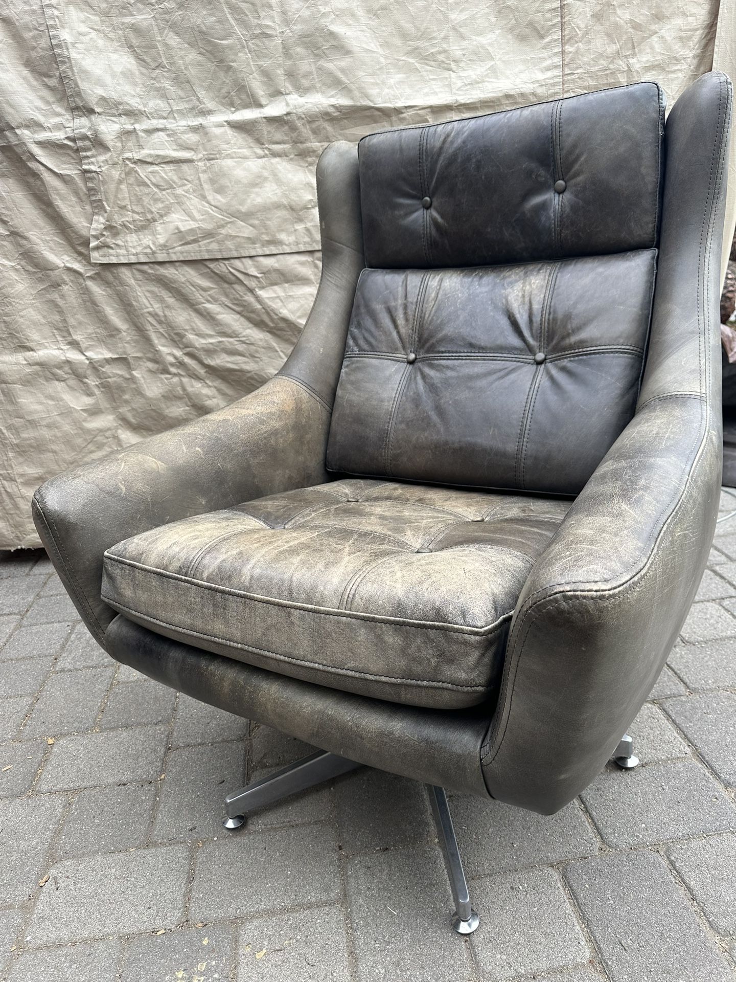 Stunning Restoration Hardware Motorcity Swivel Chair
