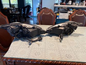 Pair of Car Headlight Assemblies with Wiring