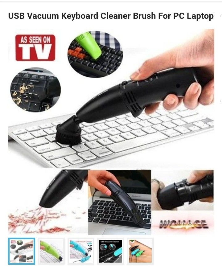 USB Vacuum Keyboard Cleaner Brush For PC Laptop Computer Air Fans Monitor Brush