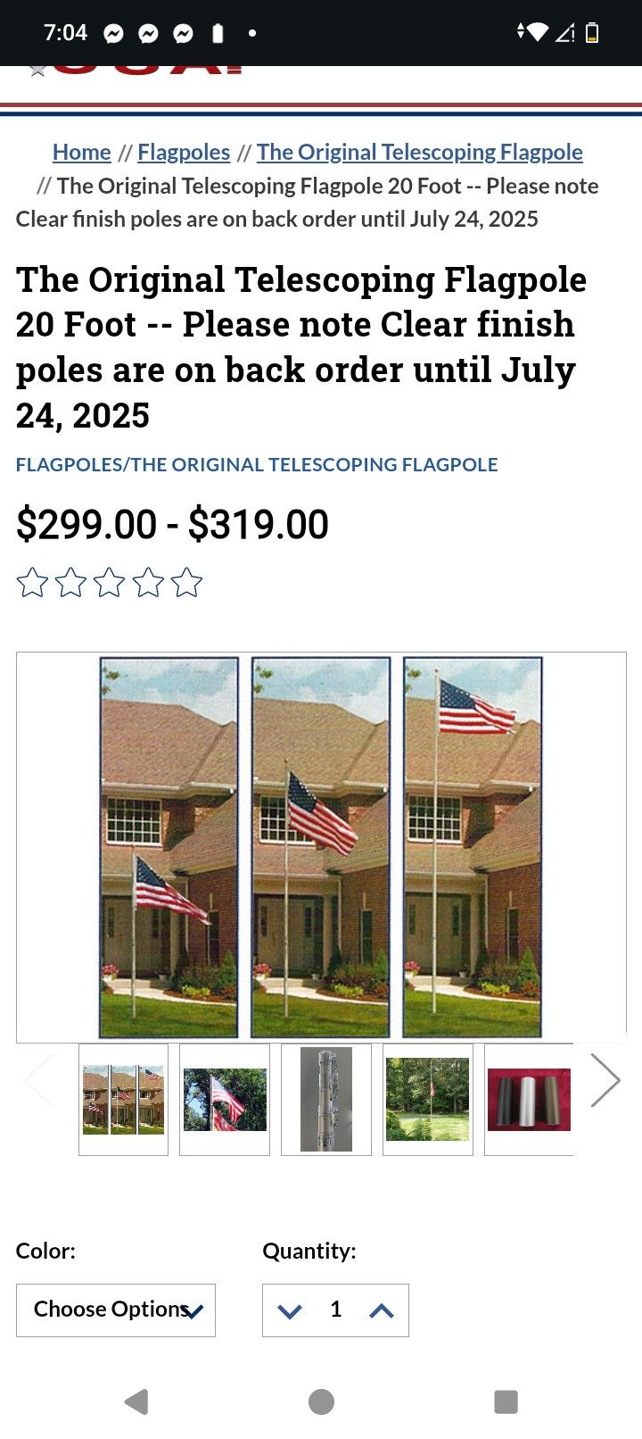 American Flag And Flag Pole