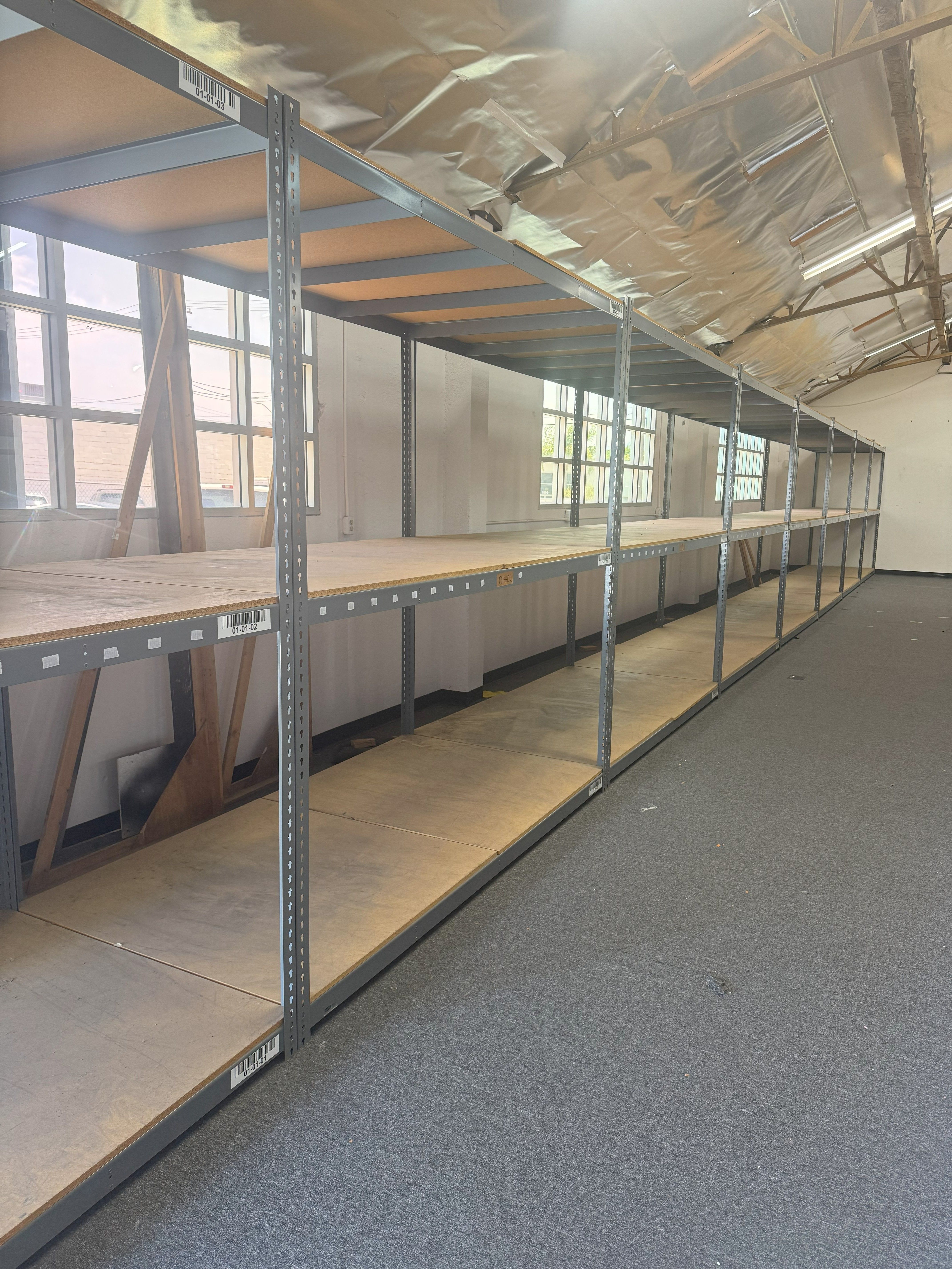 Used Uline 3 Tier Bulk Racks 96 in W x 48 in D Heavy Duty Storage Shelving Stronger Than Homedepot Lowes And Costco Delivery Available