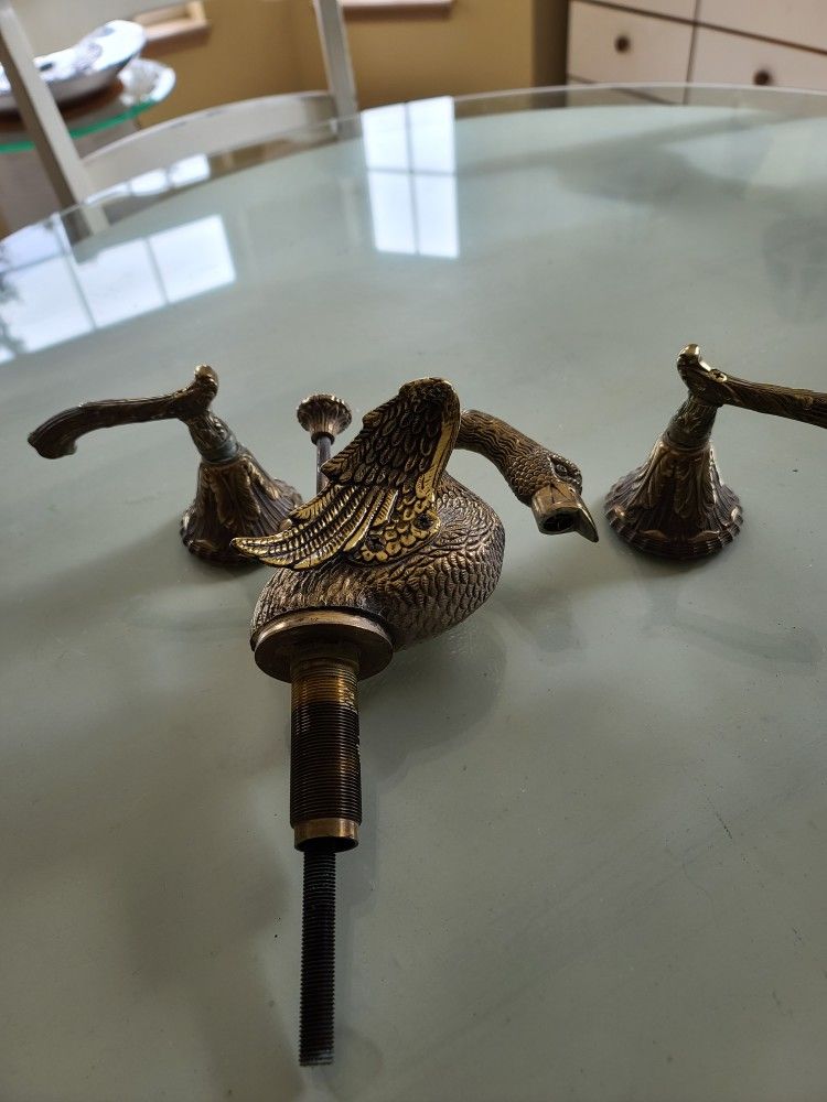 Vintage Solid Brass Swan Faucet