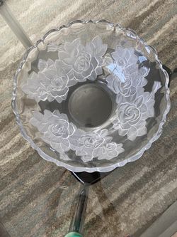 Mikasa 12" Frosted/Clear Crystal Bowl
