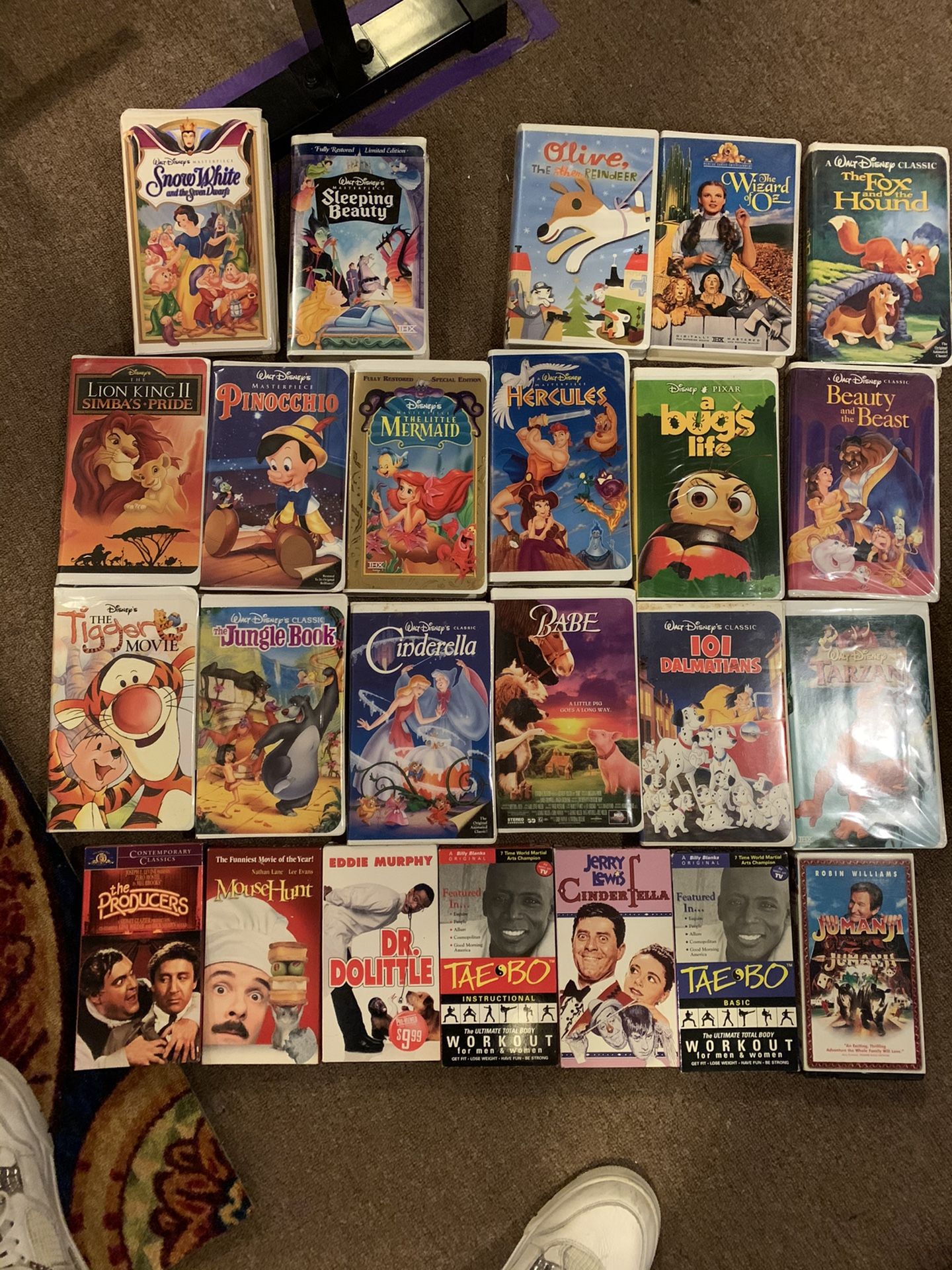 Classic Disney movies and family fun movies VHS tapes