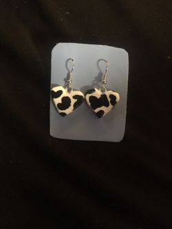 Cute heart Cow print Earrings