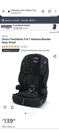 Graco Tranzitions 3-in-1 Harness Booster, Black