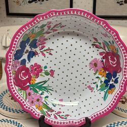 Pioneer Woman Cheery Blooms 13.75”x2.75” large serving bowl melamine tag on bottom dishwasher safe