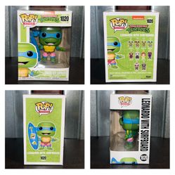 Funko Pop TV TMNT Leonardo w/ Surfboard *Hall H UNRELEASED/No Sticker* Exclusive 