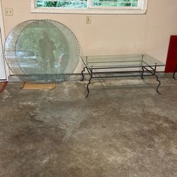 Coffee Table And 2 Round Glass Tops FREE