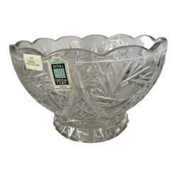  Avitra Crystal Corp 24% Lead Crystal 8" Bowl Vase Bulgaria