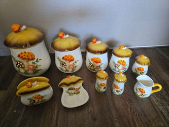 Vintage 1978 Sears, Roebuck and Co  Merry Mushrooms 10 Piece Set