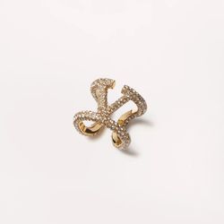 VLOGO SIGNATURE RING IN METAL AND SWAROVSKI® CRYSTALS