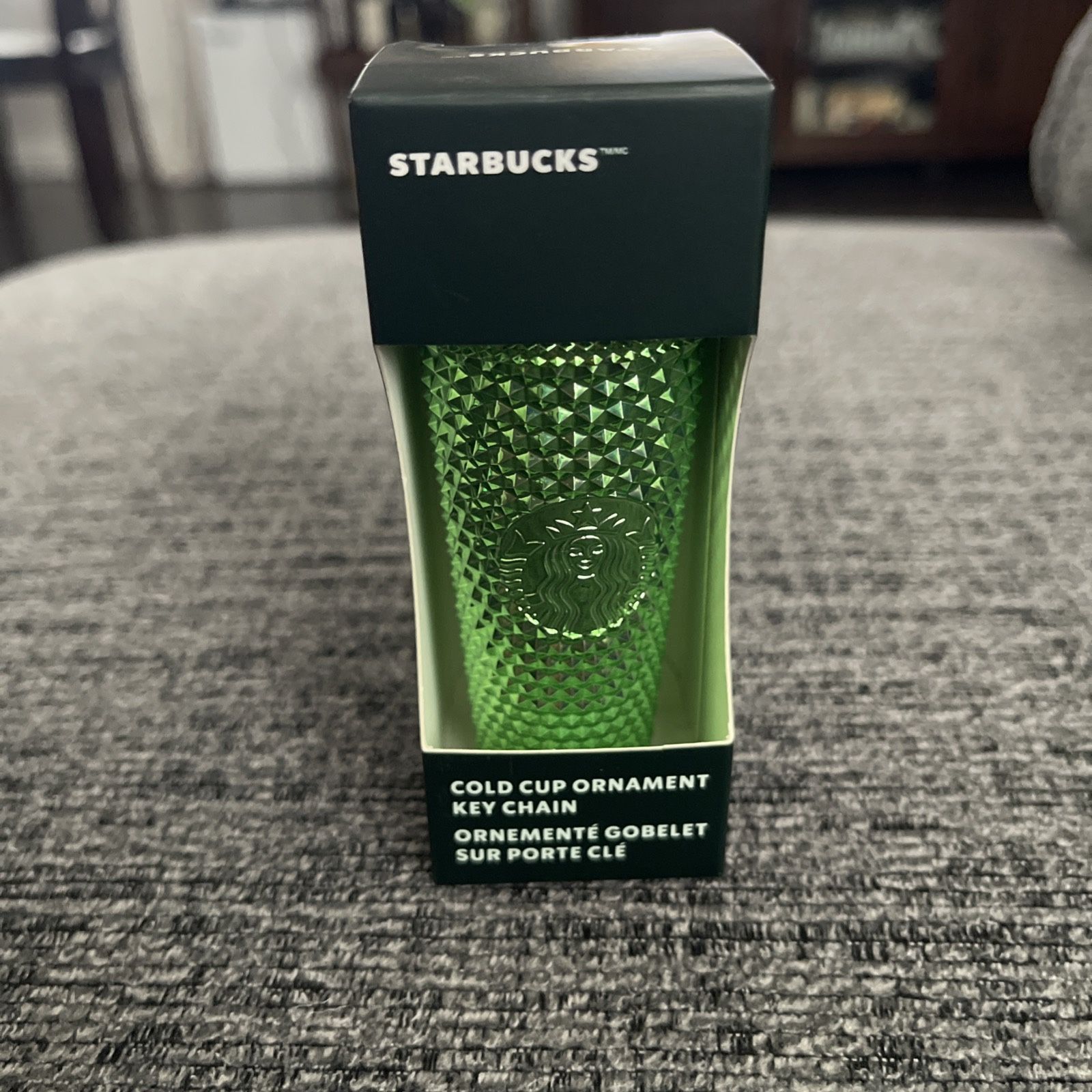 Starbucks Cold Cup Ornament Key Chain 2023 Green Prism Tumbler Coffee #24