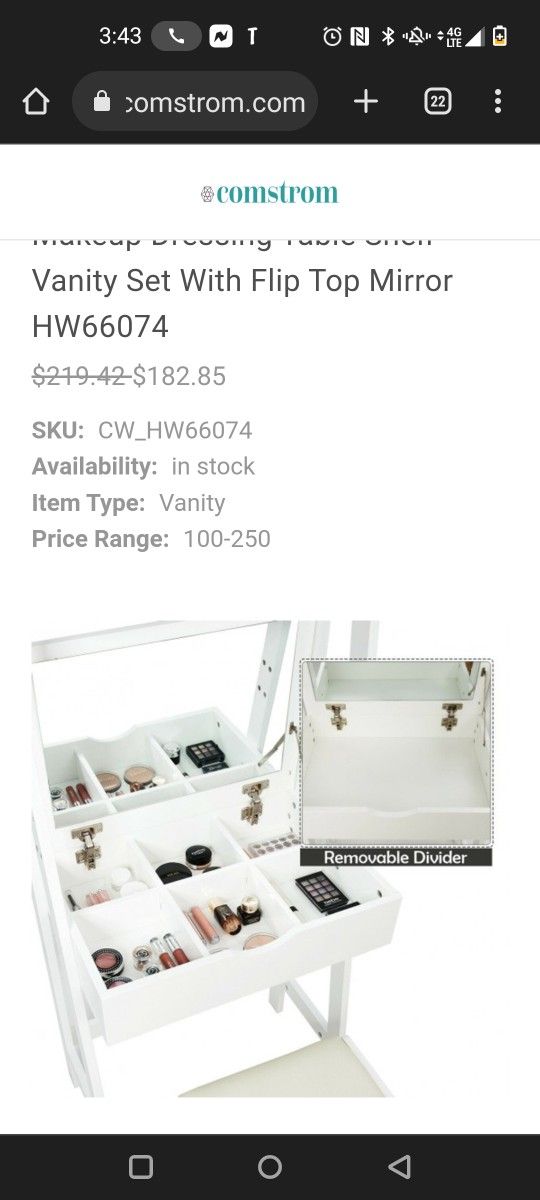 Make Up Table And Mirror