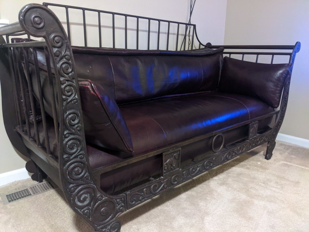 Bronx/ Brown Real Leather Couch
