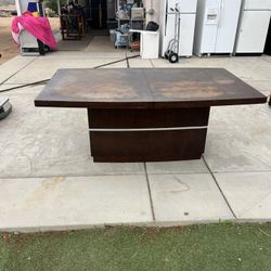 (6) Chair Wood Dining Table (NO CHAIRS) With Middle Leaf