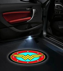 2 Superman or Wonder woman Wireless Car Door Logo Projector Lights SHIPPING also available