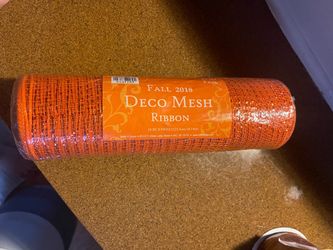 Orange Deco Mesh Ribbon Roll 10in x 30ft