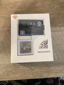 Moissanite Necklace w/ GRA Certificate & Box (Silver Tone)