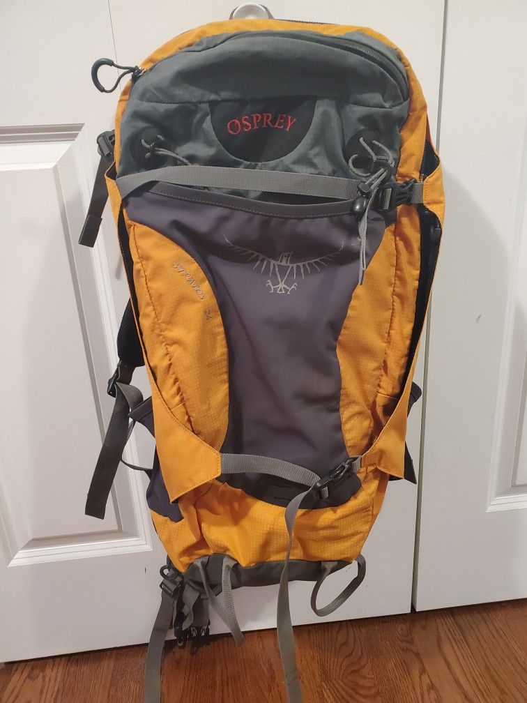 OSPREY Stratos 24 Backpack Large Internal Frame Hydration Aircore Hiking  Camping 