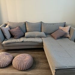 Grey Greek Modern Sectional Couch