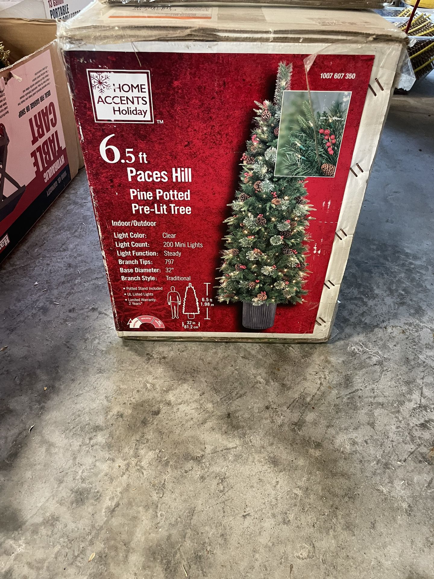 6.5 Ft Pine Potted Pre Lit Tree