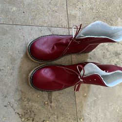 Beautiful Red Leather Boots Brand New
