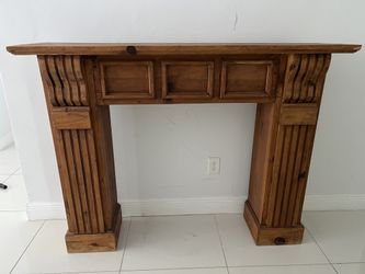 Solid Wood Rustic Fireplace Mantel – 61" Wide – Made in Mexico – $225