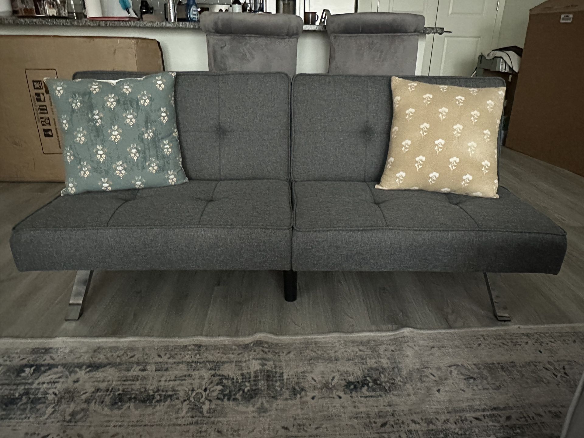 Brand New Gray Futon (armless Sofá) For Small Spaces 