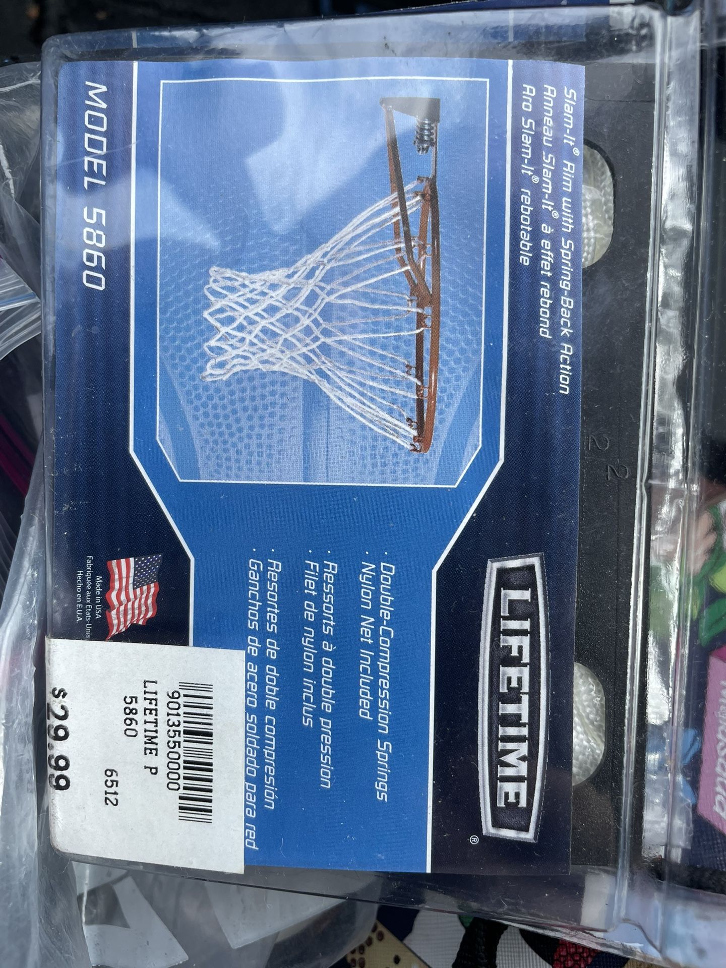 New Basket Ball Hoop Kit Slam It With Spring Action Model 5860 