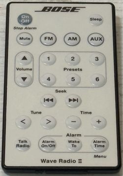 Bose Remote Control For Bose Wave Radio II AWR1B1 AWR1B2 Music System White