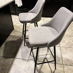 Two Grey Counter Stools 