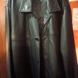 XL Black Leather men's sport Jacket