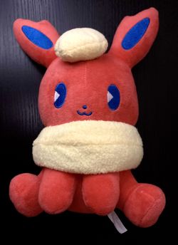Pokémon Eevee / Flareon Plush Doll 9.5” – Window Cling – Excellent - Mix Au Lait