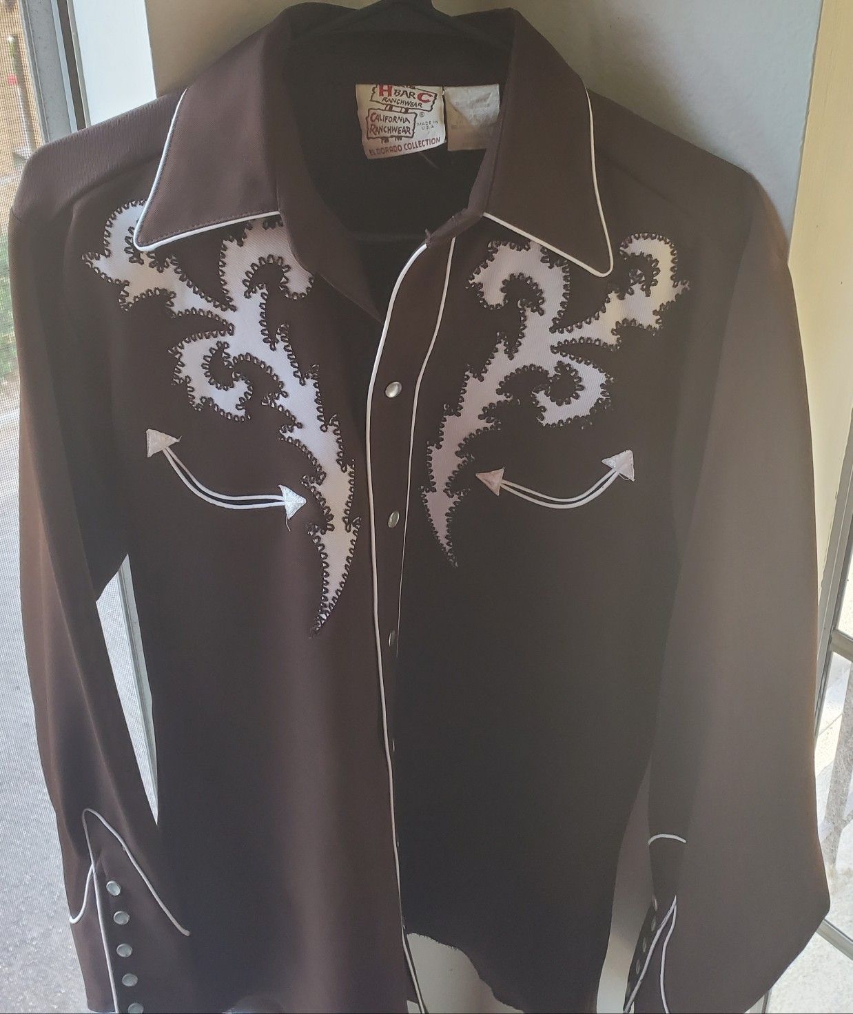 Vintage 1970s Mens H Bar C California Ranchwear Embroidered Cowboy