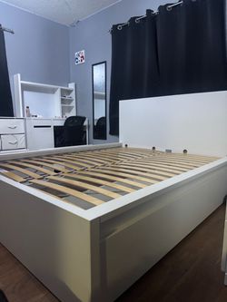 Queen Size Ikea Bed with 2 Drawers