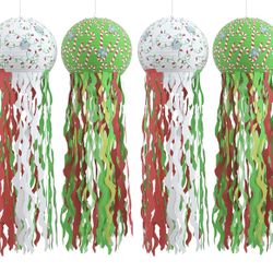 Christmas Jellyfish Paper Lanterns 12x36 Inch