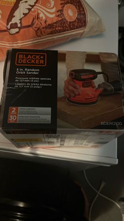 BLACK+DECKER Orbital Sander, 5 Inch, 2.0 Amp, 12000 OPM, Corded, 1 Sandpaper Sheet and Dust Bag Included