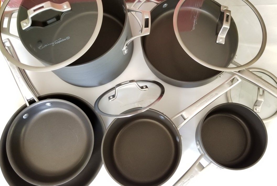 NEW Cooking with Calphalon Refined Nonstick 10 Piece Cookware Pot Pan Set