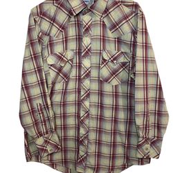 Vintage ATB Mens Anthonys Western Wear Pearl Snap Plaid Shirt 16.5 32/33- Flaws